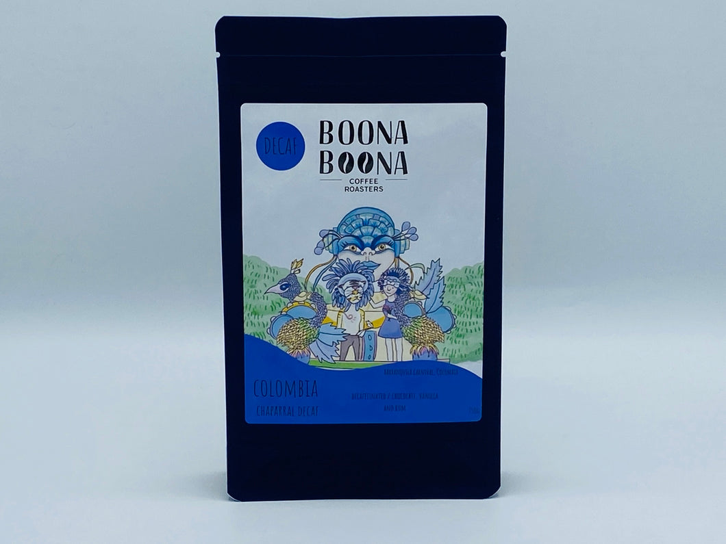 250g bag of Colombia decaf  speciality artisan coffee beans roasted by Bristol coffee roaster